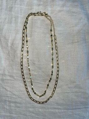 Gold Stacked Necklaces with Adjustable Clasp